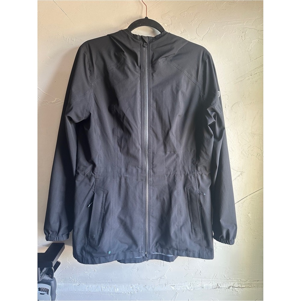 KÜHL Projekt Black Hooded Rain Jacket Large Lightweight Outdoor Utility Coat